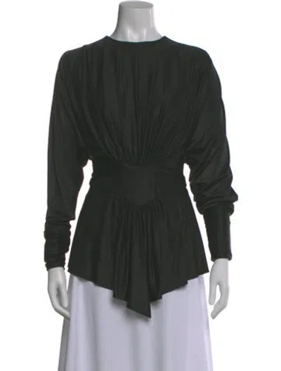 Pre-owned Alexandre Vauthier Crew Neck Long Sleeve Blouse In Green
