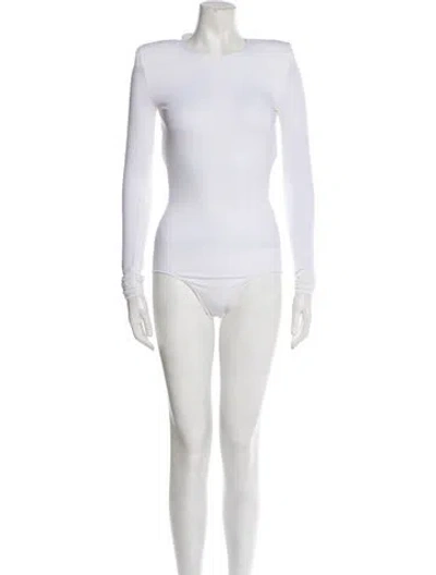 Pre-owned Alexandre Vauthier Crew Neck Long Sleeve Bodysuit W/ Tags In Neutral