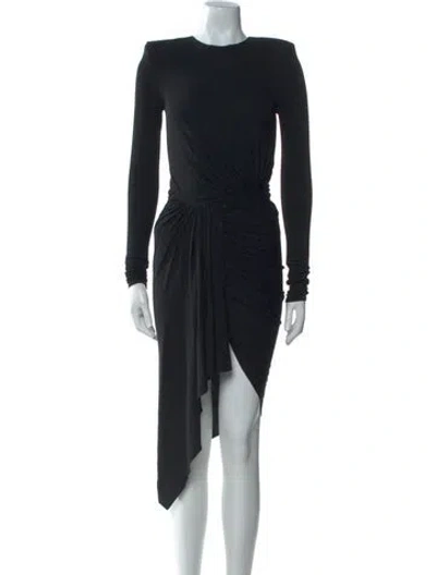 Pre-owned Alexandre Vauthier Crew Neck Midi Length Dress In Black