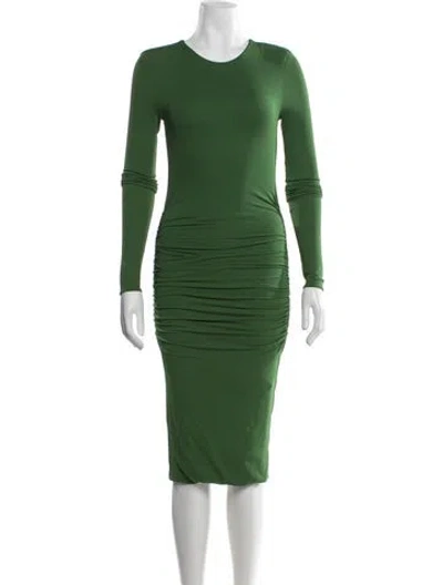 Pre-owned Alexandre Vauthier Crew Neck Midi Length Dress In Green