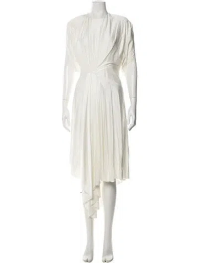 Pre-owned Alexandre Vauthier Crew Neck Midi Length Dress In Neutrals
