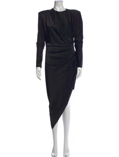 Pre-owned Alexandre Vauthier Crew Neck Midi Length Dress W/ Tags In Black