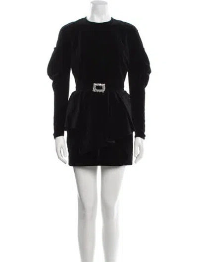 Pre-owned Alexandre Vauthier Crew Neck Mini Dress In Black