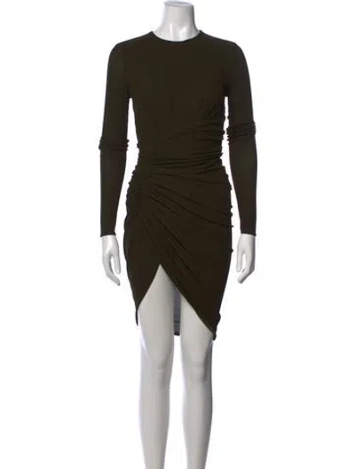 Pre-owned Alexandre Vauthier Crew Neck Mini Dress In Brown