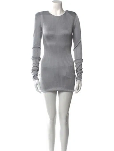 Pre-owned Alexandre Vauthier Crew Neck Mini Dress In Gray