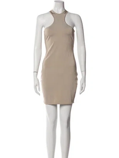 Pre-owned Alexandre Vauthier Crew Neck Mini Dress In Neutral