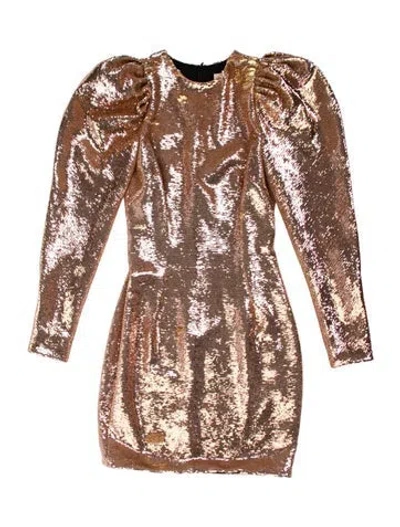 Pre-owned Alexandre Vauthier Crew Neck Mini Dress In Orange