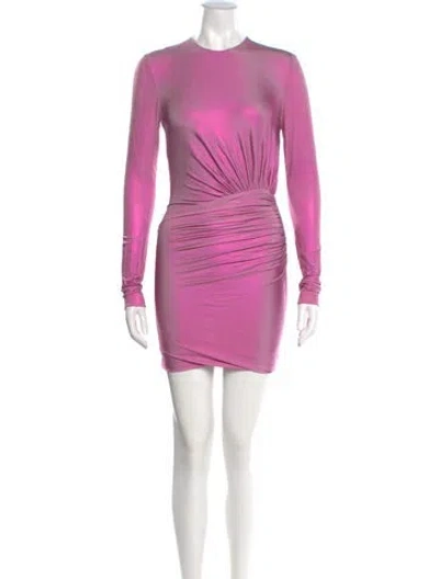 Pre-owned Alexandre Vauthier Crew Neck Mini Dress In Pink