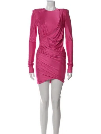 Pre-owned Alexandre Vauthier Crew Neck Mini Dress W/ Tags In Pink