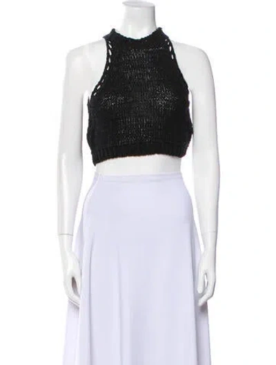 Pre-owned Alexandre Vauthier Crew Neck Sleeveless Crop Top In White