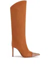 Alexandre Vauthier Crystal-embellished 105mm Boots In Brown