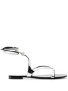 Alexandre Vauthier Crystal-embellished Flat Sandals In Silber
