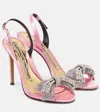 Alexandre Vauthier Crystal-embellished Satin Slingback Sandals In Pink