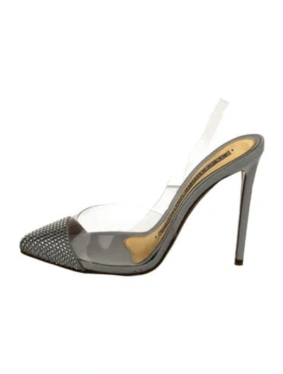 Pre-owned Alexandre Vauthier Crystal Slingback Sandals