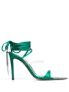 Alexandre Vauthier Crystal-tassel Strappy Sandals In Green