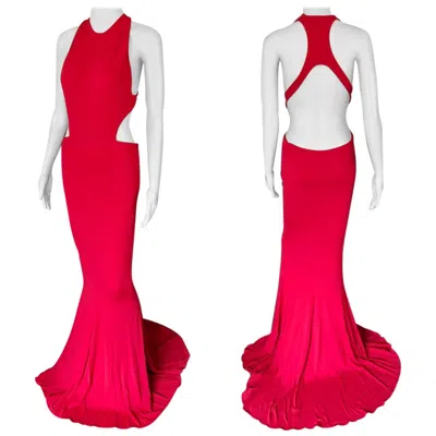 Pre-owned Alexandre Vauthier Cutout Backless Red Evening Dress Gown