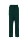 Alexandre Vauthier Central Pleat Wool Trousers In Dark Green