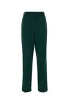 Alexandre Vauthier Central Pleat Wool Trousers In Green