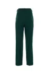 Alexandre Vauthier Houndstooth High-waist Wide-leg Trousers In Cypressgreen