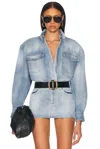 Alexandre Vauthier Denim Button Down Top