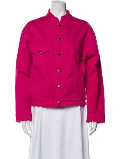 Pre-owned Alexandre Vauthier Denim Jacket In Pink