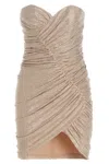 Alexandre Vauthier 'diamond Crystallized Bustier' Short Dress In Neutral