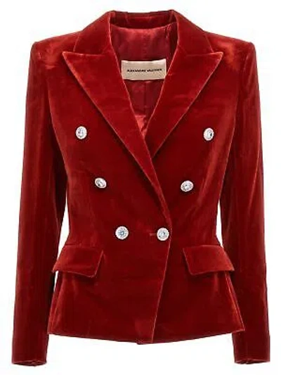 Pre-owned Alexandre Vauthier Double Breast Velvet Blazer Jacket 36 Fr In Red
