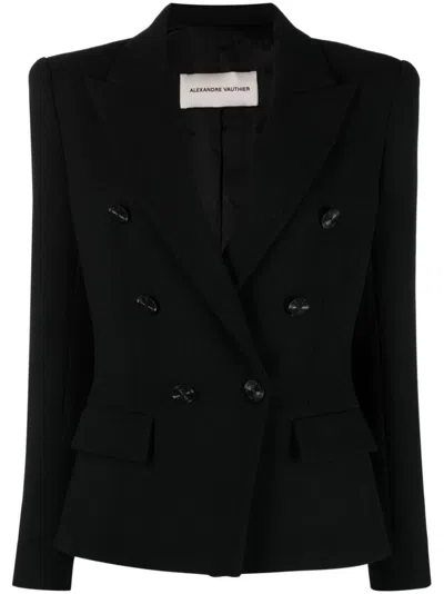 Alexandre Vauthier Double-breasted Wool Jacket In Black