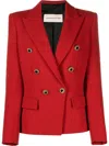 Alexandre Vauthier Double-breasted Wool Blazer In Red