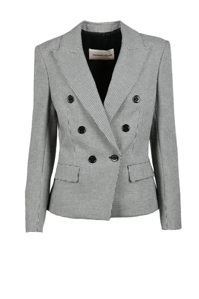 Alexandre Vauthier Double-breasted Viscose Wool Jacket - Black/white In Gray