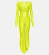 Alexandre Vauthier Draped Jersey Gown In Yellow