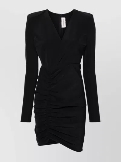 Alexandre Vauthier Draped Mini Dress Ruched Waist In Black