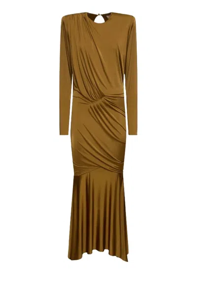 Alexandre Vauthier Dress In Brown