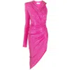 Alexandre Vauthier Rhinestone-embellished Hooded Dress In Pink