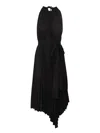 Alexandre Vauthier Halterneck Pleated Midi Dress In Black