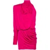 Alexandre Vauthier Ruched One-shoulder Dress In Pink