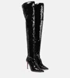 Alexandre Vauthier Elixir Sequined Over-the-knee Boots In Black