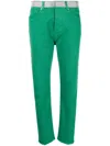 Alexandre Vauthier Embellished-band Jeans In Green