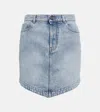 Alexandre Vauthier Denim Miniskirt In Indigo Wash/crystal