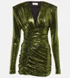Alexandre Vauthier Embellished Minidress In Lemon Tonic