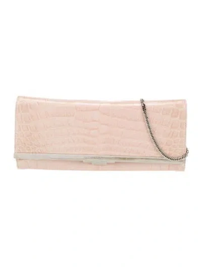 Pre-owned Alexandre Vauthier Embossed Leather Clutch In Pink