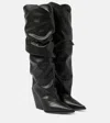 Alexandre Vauthier Faux Leather Knee-high Boots In Black