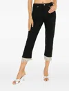 Alexandre Vauthier Fringed-detail Jeans In Black