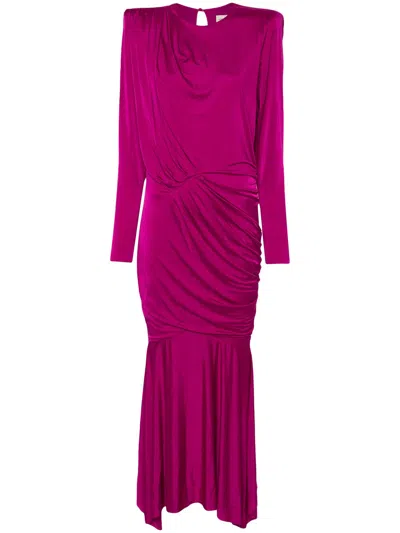 Alexandre Vauthier Pleat-detail Dress In Fuchsia