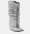 Alexandre Vauthier Glitter Knee-high Boots In Silver