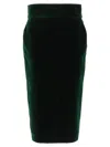 Alexandre Vauthier Velvet Knee-length Pencil Skirt With High Waist In Green
