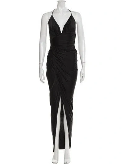 Pre-owned Alexandre Vauthier Halterneck Long Dress In Black