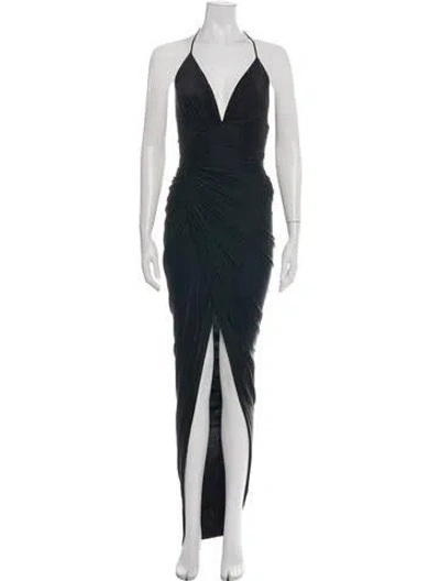 Pre-owned Alexandre Vauthier Halterneck Long Dress In Black