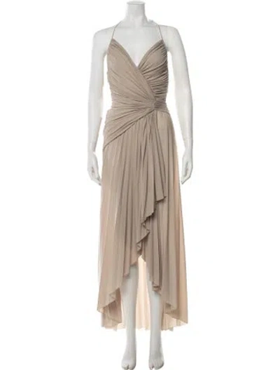 Pre-owned Alexandre Vauthier Halterneck Long Dress In Neutral