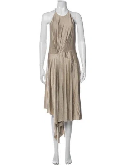 Pre-owned Alexandre Vauthier Halterneck Midi Length Dress W/ Tags In Neutrals